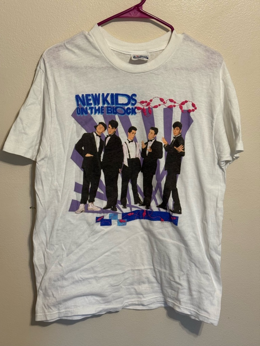 Vintage 1989 NKOTB Promo Tour White T-Shirt SZ Largs Made in the USA